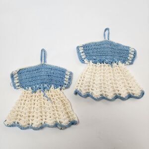 Set of 2 Vintage Crocheted Dress Hotpads